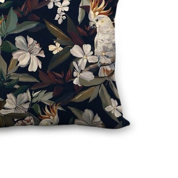 Cockatoo Floral Decorative Throw Pillow Cover - Picture 2 of 4